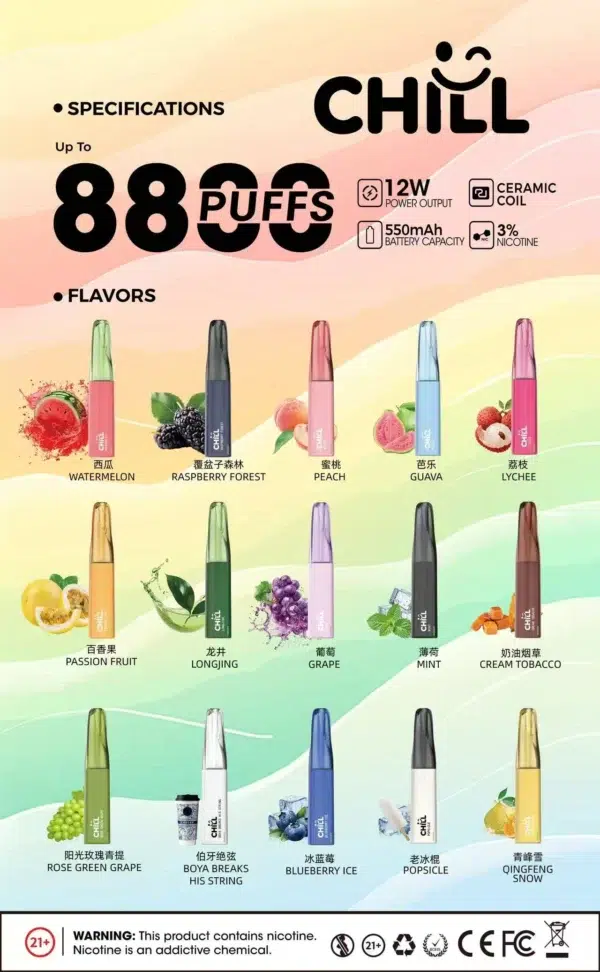 CHILL<br>一次性拋棄式<br>《 8800口 》